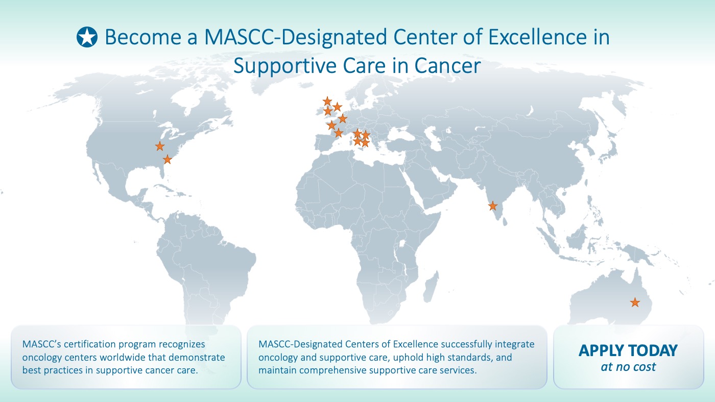 Map of MASCC-Designated Centers of Excellence